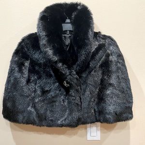 Banana Republic faux fur wrap with broach.